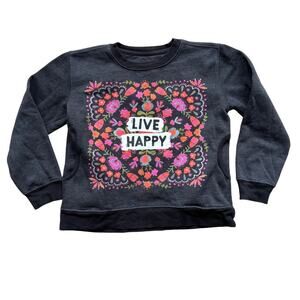 Natural Life Girls 10/12 Live Happy Crew Neck Sweatshirt Sweater